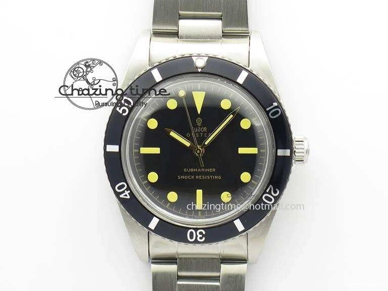 0127 Vintage Oyster Submariner No Date SS Black Dial On SS Bracelet A AllSeason 3851